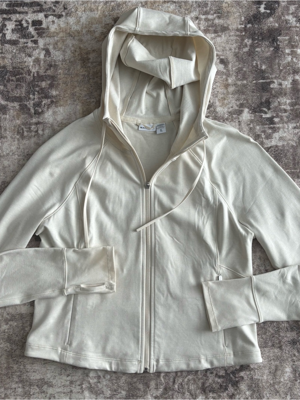 Athleta Cream Full-Zip Hooded Jacket